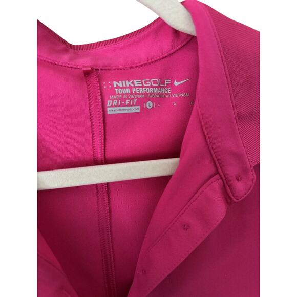 Nike Golf Dri-Fit Tour Performance Sleeveless Fuchsia Polo Shirt Tennis Large - Picture 2 of 5
